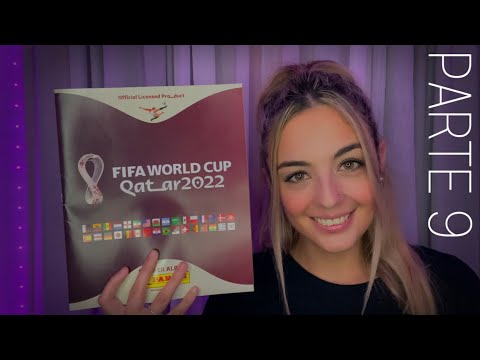 ASMR ABRIENDO CROMOS DEL ALBUM DEL MUNDIAL QATAR 2022 ⚽️🏆 (Parte 9) ASMR ESPAÑOL