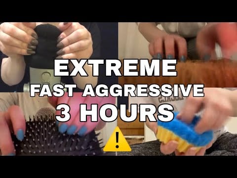 ASMR | 3 HOURS of EXTREMELY Fast Aggressive ASMR for Sleep Study Background | No Talking