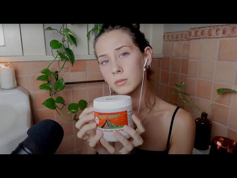 relaxing ASMR healing clay face mask application(whisper) | britlynn baker