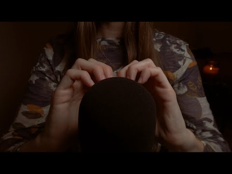 ASMR Mic Scratching with Mic Blowing for Sleep, Soft Rain🍃Green Noise (No Talking)