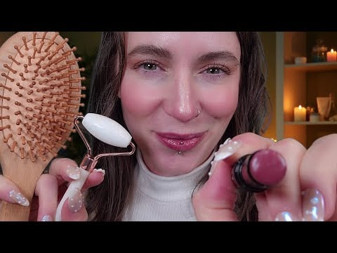 ASMR - Facial, Makeup, Hair Styling Roleplay (Layered) Personal Attention