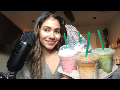 ASMR Trying my Subscribers Starbucks Drinks!