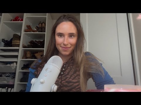 ASMR GRWM for the day + gum chewing and rambling ♥️ (personal attention, makeup sounds, whispers)