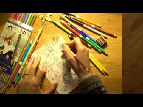 ASMR Colouring Barcelona Sketch No 2 | Colouring Pencils | No Talk