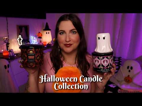 ASMR Halloween Candle Collection 🎃🕯️Candle Tapping/Scratching, Candle Lid Sounds, & Whispers 