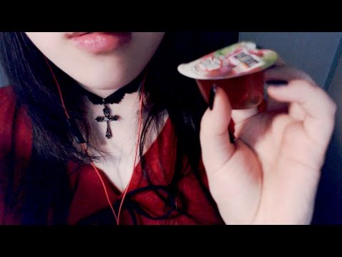 Japanese ASMR こんにゃくゼリー食べる 일본 곤약젤리 이팅사운드 Devil's-Tongue Jelly Eating Sound -binaural-