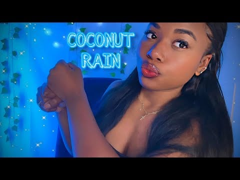 ASMR FAST Mouth Sounds + Coconut Rain (1 HOUR)