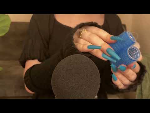 *one minute asmr* hair rollers set triggers (no talking)