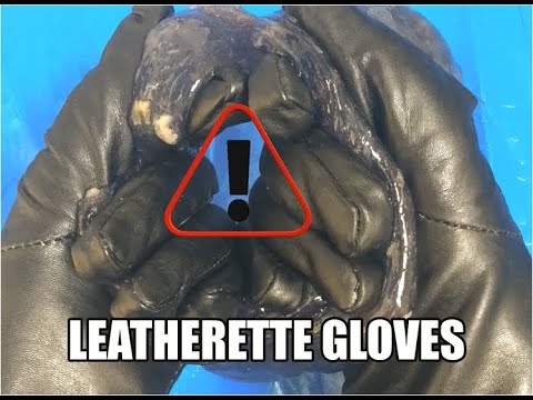 LEATHERETTE❤ GLOVES  with CHRYSTAL  SLIME  ✨[[ASMR]]