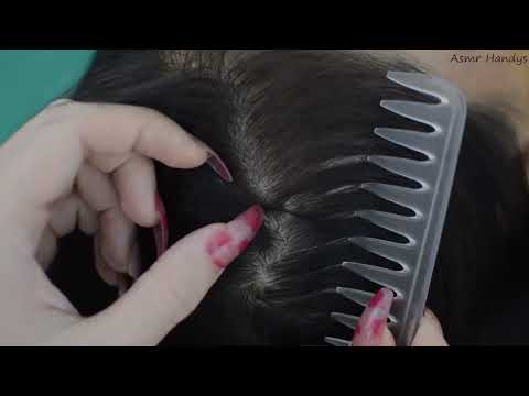 ASMR Real Person Scalp Scratching, Hair Parting, Combing, Relaxing Sounds For Stress Relief
