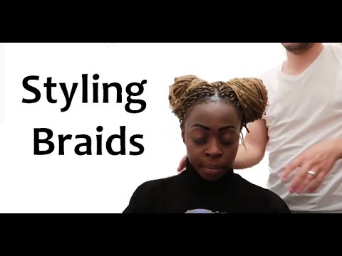 ASMR Relaxing Hair Play and Scalp Massage// Styling of Braids