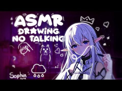 ASMR Drawing on a Rainy Early Morning (No Talking and Black Screen)