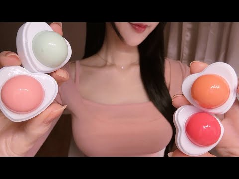 ASMR / 입술에 촉~촉한 립밤 페인팅해 줄게요🍓🍑🍈 (입소리, 시각적 팅글)