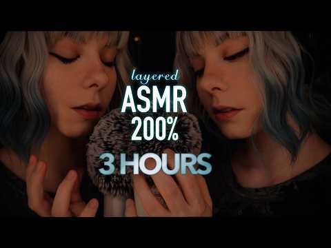 3h layered ASMR | 200% "Shh, Relax" slow, gentle Fluffy Mic & cozy, soft Whispering - Fire Ambience