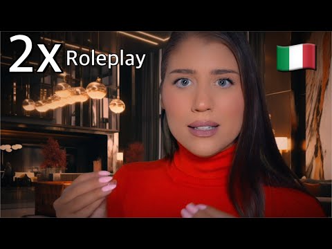 ASMR RP | Luxury FallHotel Check-In & Haunted Hotel 🇮🇹 (Italian Accent) Double RP