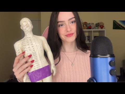ASMR acupuncture doll massage (tapping & scratching) 💜
