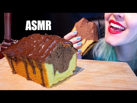 ASMR: GOOEY MARBLE CAKE & LIQUID CHOCOLATE | Messy Big Bites 🍰 [No Talking|V]😻