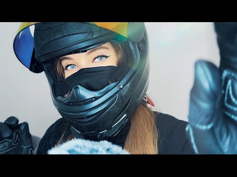 ASMR short role-play / motorcycle gear helmet sounds,triggers,soft-spoken🌙