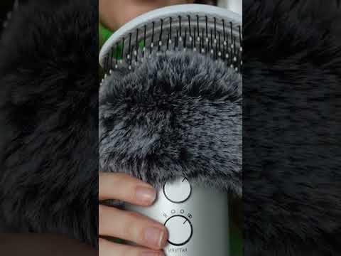 Mic Brushing on Fluffy Mic Cover #asmr #relax #visualtingle #tingles