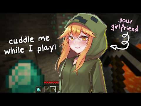 【ASMR】Minecraft While You Lay In My Lap...【 girlfriend roleplay | praise & comfort | rambling】