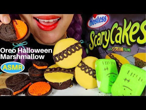 ASMR SCARY CAKE+MONSTER MARSHMALLOW EATING SOUND |👻스케어리 케익+할로윈 마시멜로, 오레오 리얼사운드 먹방|CURIE.ASMR