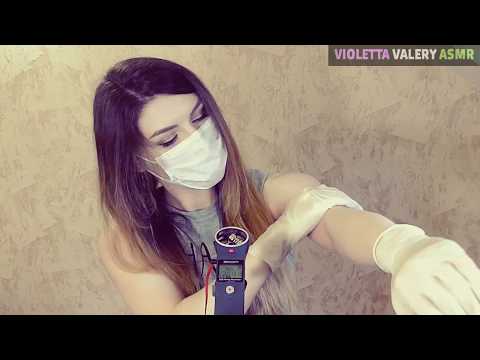 АСМР латексные перчатки, масло, массаж и полиэтилен / Asmr latex gloves, massage, oil, no talking