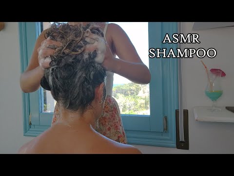 ASMR Relaxing shampoo and scalp massage | Refreshing hair wash | Real person - No Talking