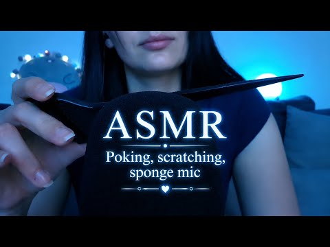 ASMR Foam Mic Poking & Scratching 💗 Relaxing Sounds| No Talking |