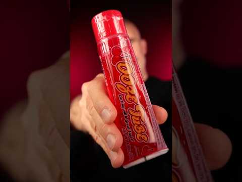 Trying weird candy ASMR: Ooze Tube Sour Cherry #asmrcandy #candyasmr