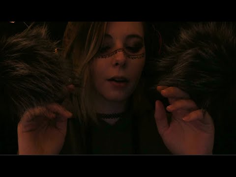 ASMR | dark lofi camera setup in the rain - fluffy mic sounds, tktk, sksk and more