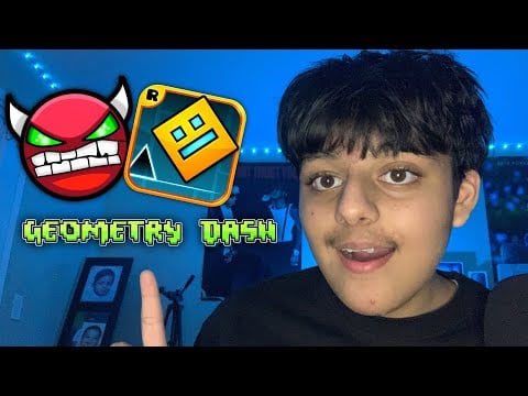 ASMR Playing Geometry Dash (going for my new hardest)