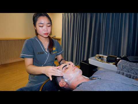 ASMR: Try Not To Fall Asleep - Lao Head Water Massage with Facial