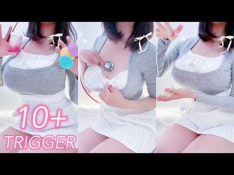 【実写ASMR】10種類の睡眠導入の音🧸(心音,tapping , asmr challange)