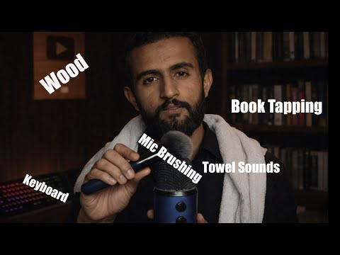 ASMR Tapping |Mic Brushing| Keyboard Tapping| Wood Tapping| Towel Fulding Sounds 