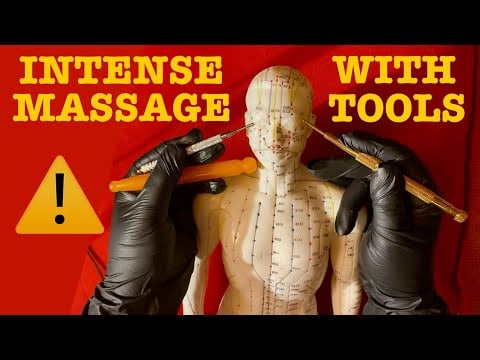 ASMR|⚠️INTENSE AGGRESSIVE MASSAGE W/HANDS-W/TOOLS ON ACUPUNCTURE DOLL. WITH GLOVES. SOFT SPOKEN