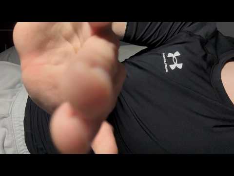 ASMR Boyfriend sleep aid / hand movements, face touching with mouth sounds