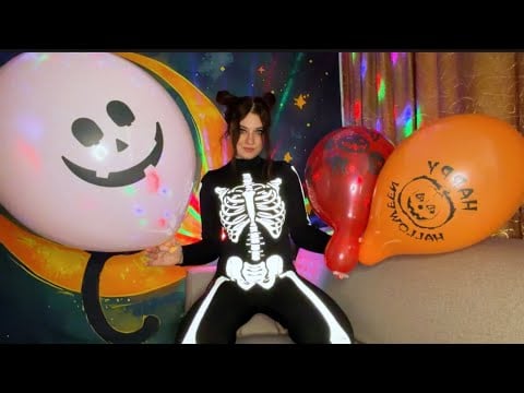 ASMR | Popping Balloons For Halloween ( Part 2) 🎃👻💀 & Spit Painting ✨