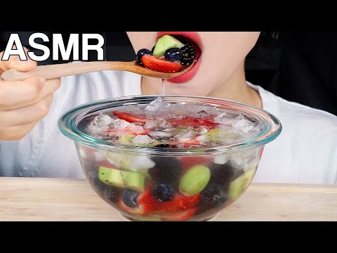 ASMR TikTok "Nature's Cereal" Fruits in Coconut Water 네이처스 시리얼 먹방 Eating Sounds Mukbang