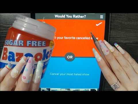 ASMR Gum Chewing Would You Rather on iPad | Whispered Game Play