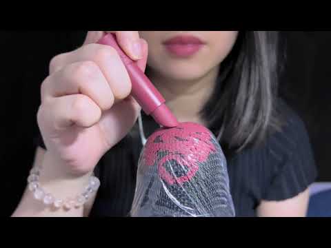 ASMR Slime On Mic , Applying Lipstick on Microphone , Lipstick on Mic , No Talking