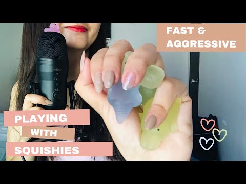 ASMR Fast and Aggressive Scratching (Playing with my SQUISHIES)