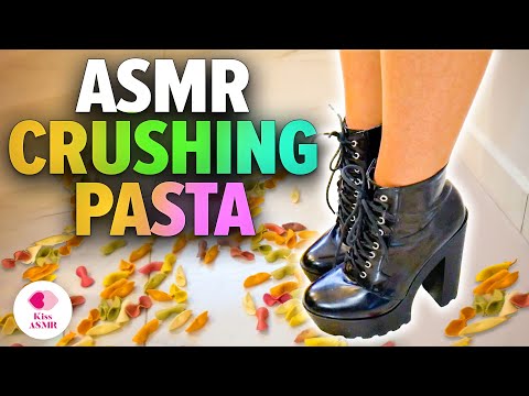 ASMR | Crushing Pasta with Boots 4K