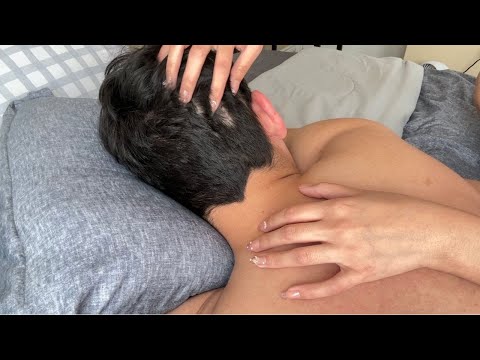 ASMR (Real Person) BACK SCRATCHING & HAIR PLAY | No Talking