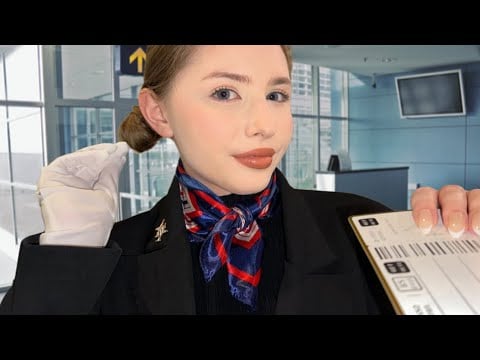 ASMR Roleplay | Sassy Airline Gate Agent During the Holiday Rush ✈️🙄❄️