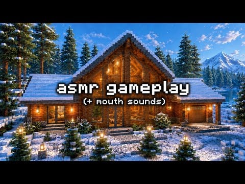 Minecraft ASMR | 1 hr gameplay w/ voiceover (barely audible whisper ramble and insane mouth sounds)