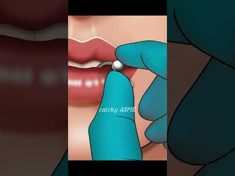 Satisfying Lip Piercing Cleaning Animation, Relaxing ASMR animation