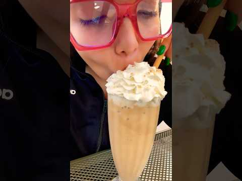 FRAPPE DRINK ASMR | butter cookie slurping coffee sounds #breakfast #frappé