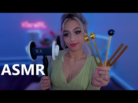 ASMR | 3DIO TUNING FORKS ~ no talking, intense binaural vibrations (headphones recommended)