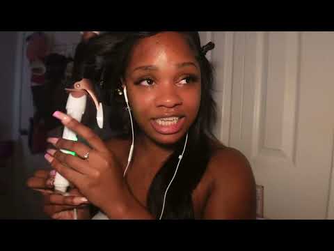 ASMR Chewing Gum & Curling My Hair 