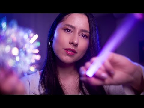 ASMR Blink slowly game for sleep 😴🌟 relaxing visual triggers, light, scanning, mouth sounds, wood